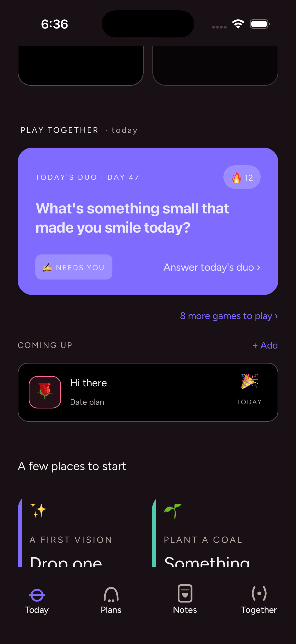 The Sync Board screen